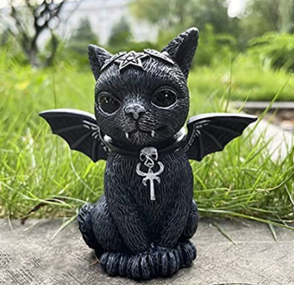 witch cat statue